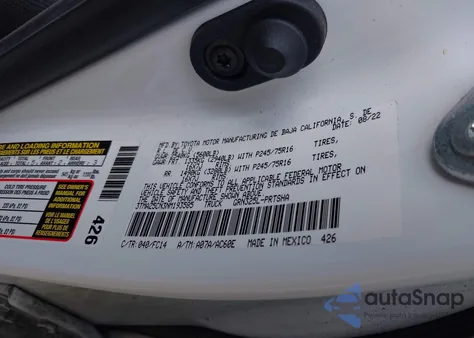 2022 Toyota Tacoma Sr5 V6 z USA, uszkodzony, nr VIN 3TMAZ5CN3NM193585